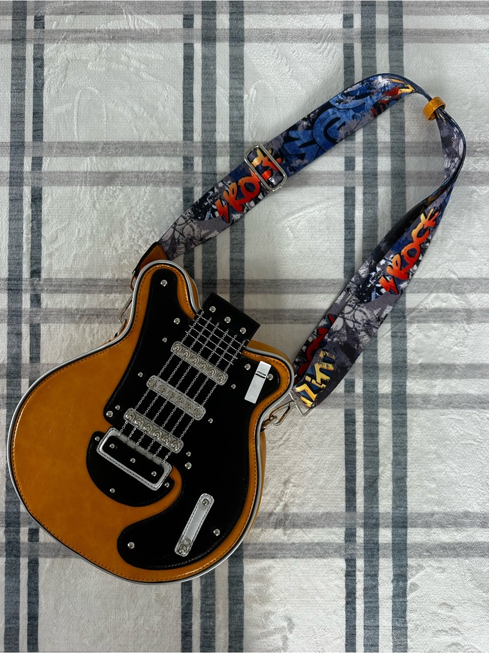 Guitar-Shaped Crossbody Bag